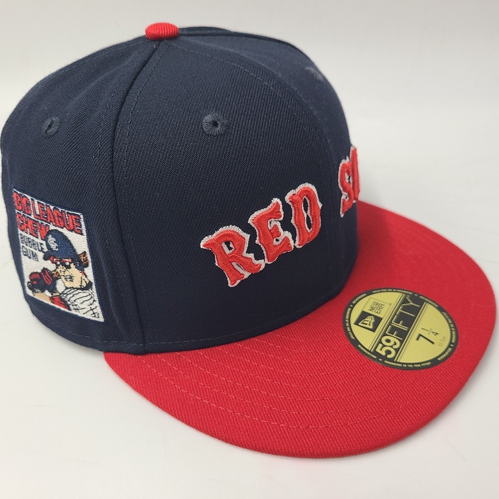Boston Red Sox Hat Fitted 7 1/4 New Era 59Fifty Blue MLB Big League Chew Patch